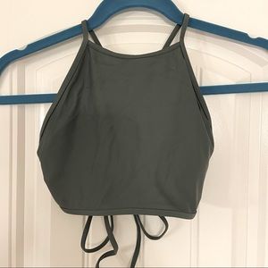 Aerie olive green high neck bikini top